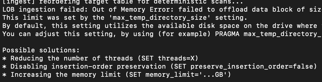 Who would've thought that reordering 5 billion rows in a DuckDB table would need over 300GB in temporary storage on your hard drive
