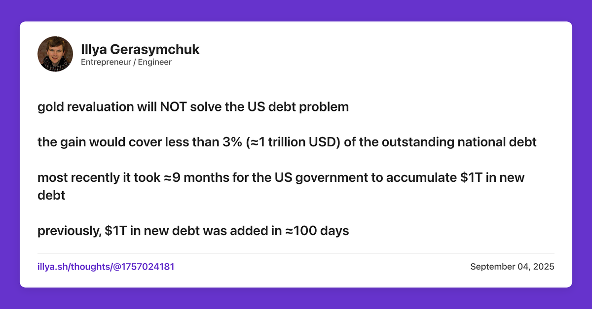 Gold revaluation won't fix the U.S. debt problem